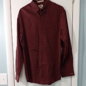 L.L. Bean Men's Dark Brown Casual Button Down Shirt